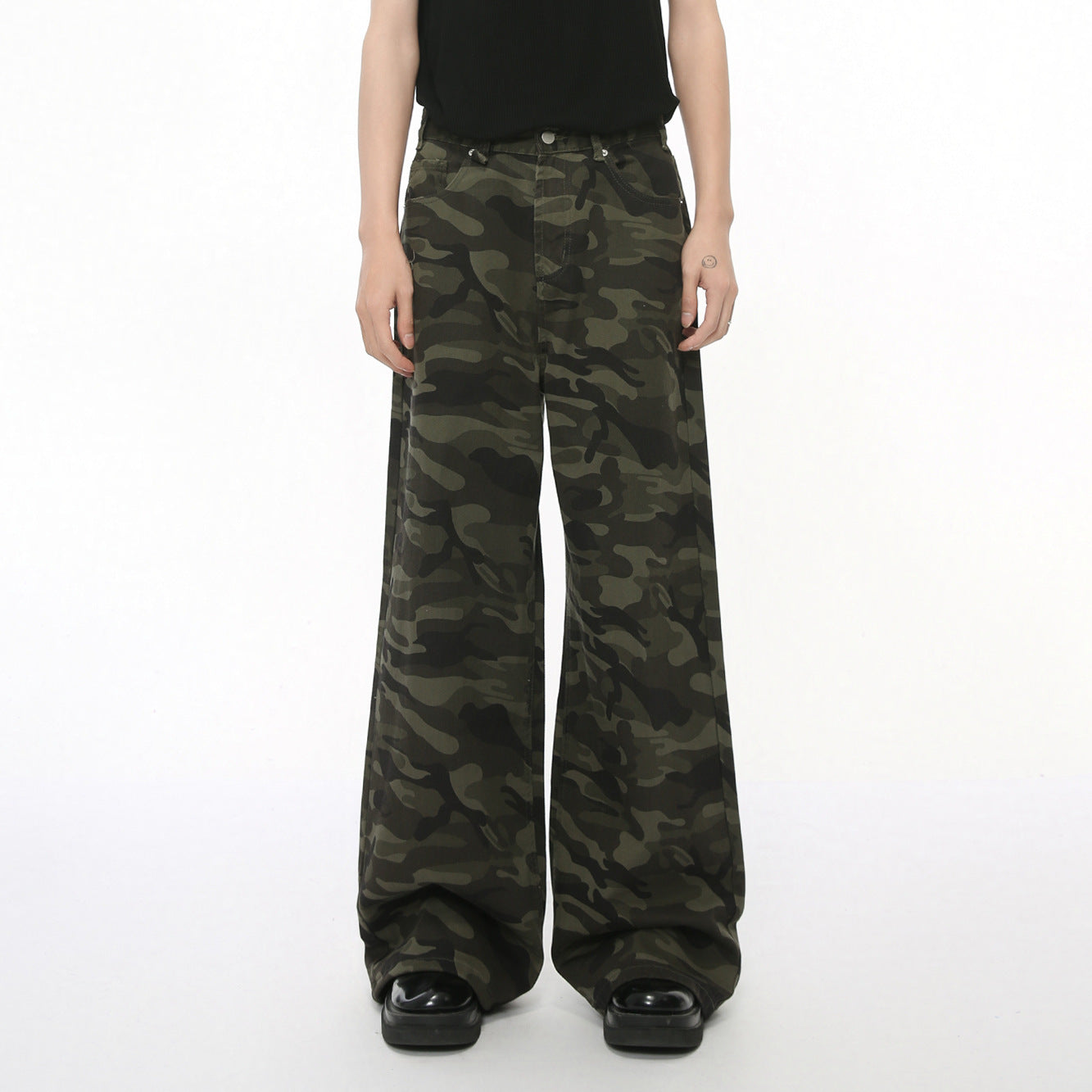 Gavin – Jean Camouflage Large à Jambes Droites