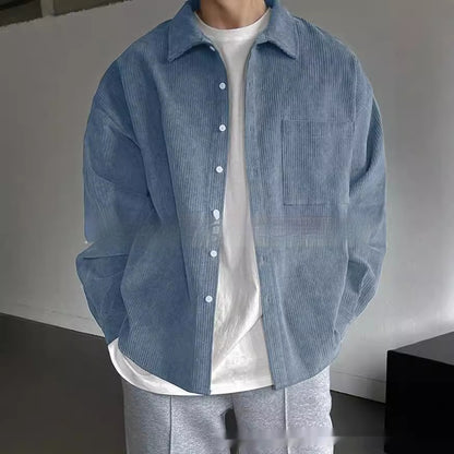 Spencer – Chemise Casual en Velours Côtelé à Manches Longues