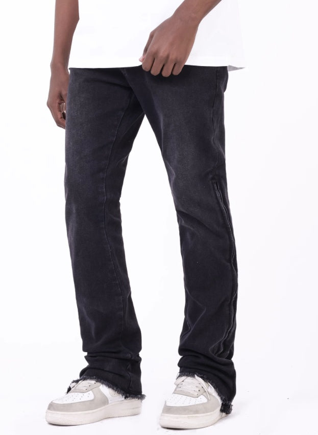 Darren – Pantalon en Denim Décontracté Taille Moyenne Élastique