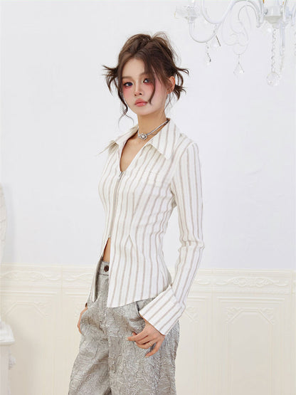 Joanne – Cardigan Slim Fit à Rayures