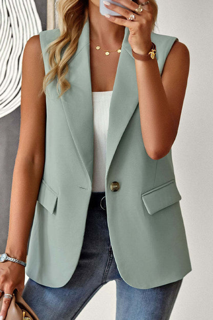 Esme – Gilet de Costume Sans Manches au Tempérament Ample