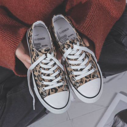 Dawn – Chaussures montantes léopard en toile rétro décontractées