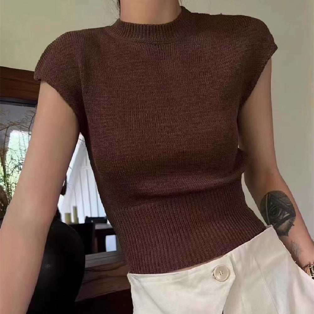 Linda – Pull à Col Rond Ajourné avec Design Estival