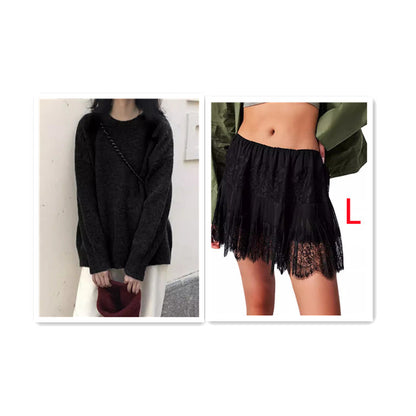 Carly – Jupe en Dentelle Taille Haute avec Ourlet