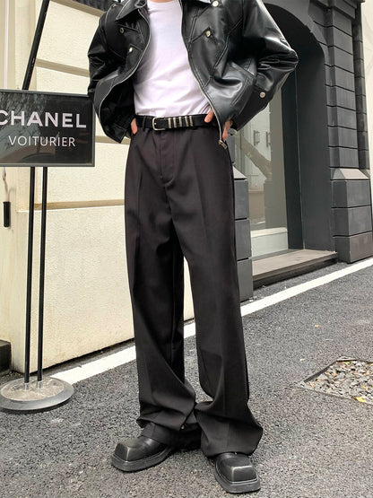 Nathan – Pantalons Droits Décontractés avec Boutons pour Hommes