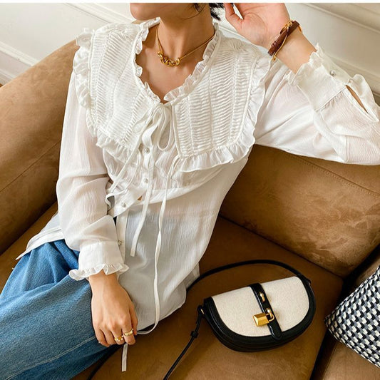 Louise – Chemisier en Tencel Blanc Printemps
