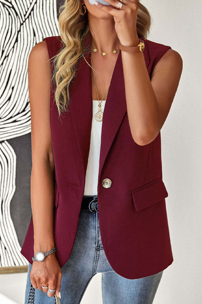 Esme – Gilet de Costume Sans Manches au Tempérament Ample