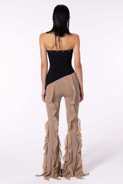 Jennifer – Pantalon Évasé Micro Ajusté pour Femmes