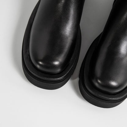 Ann – Bottes Hautes Stretch à Talon Compensé