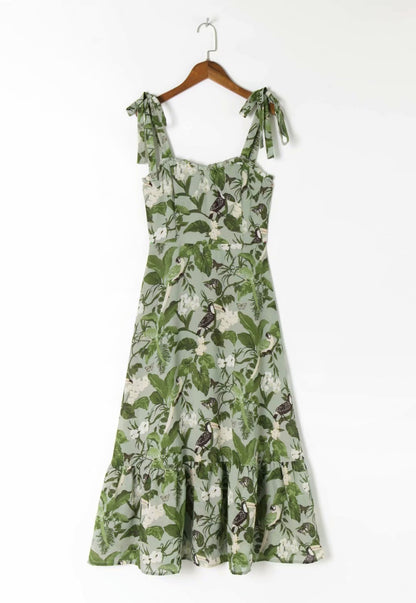 Rebecca – Robe Midi à Volants Personnalisée