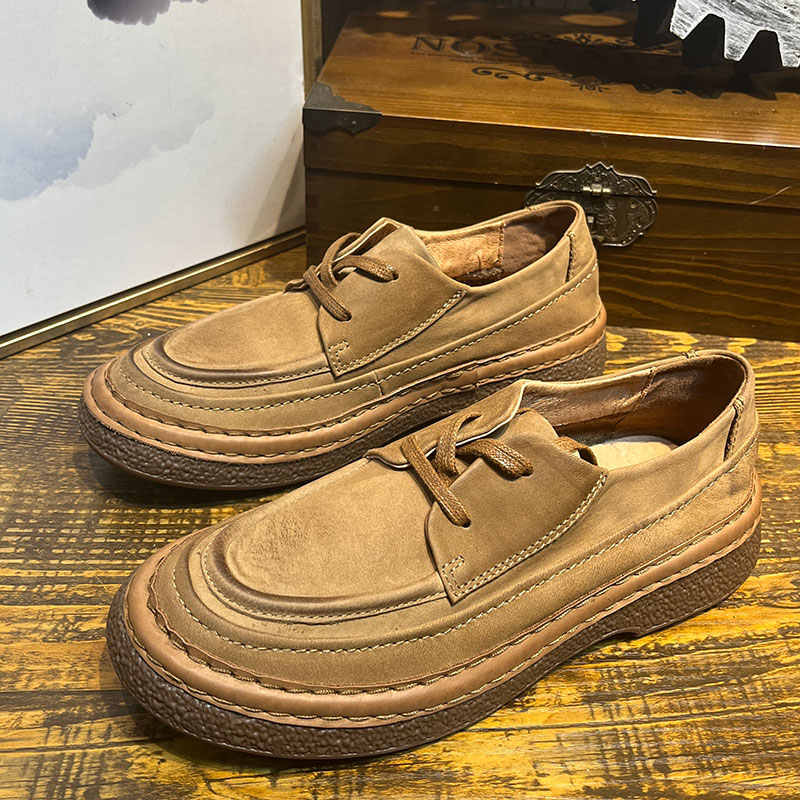 Jim – Chaussures en Cuir Végan à Enfiler avec Plateforme