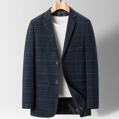 Tim – Costume décontracté à carreaux fins pour hommes