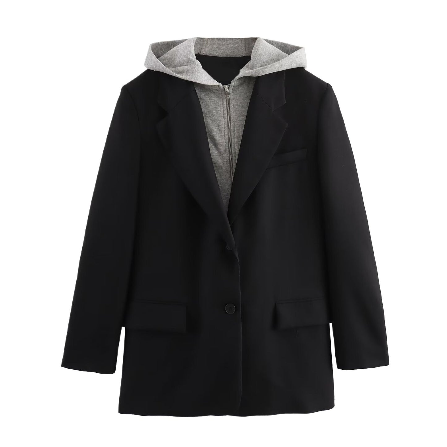 Samantha – Veste de costume ample pour femmes avec capuche en patchwork
