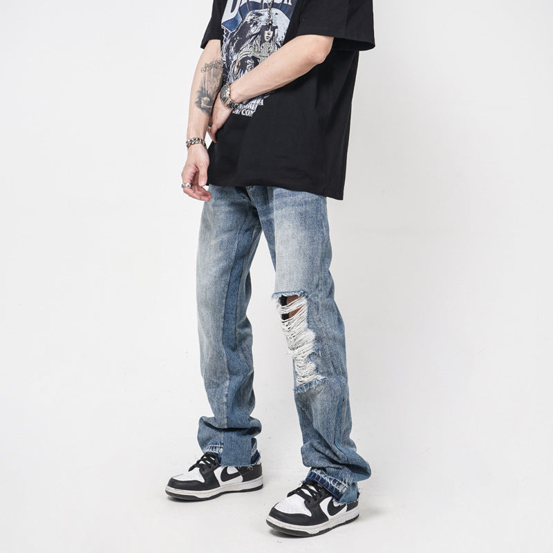 Geoff – Jeans Droits et Amples avec Trous