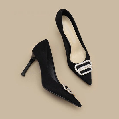 Judith – Chaussures à Talons Aiguilles en Cuir Vegan avec Strass pour Femme