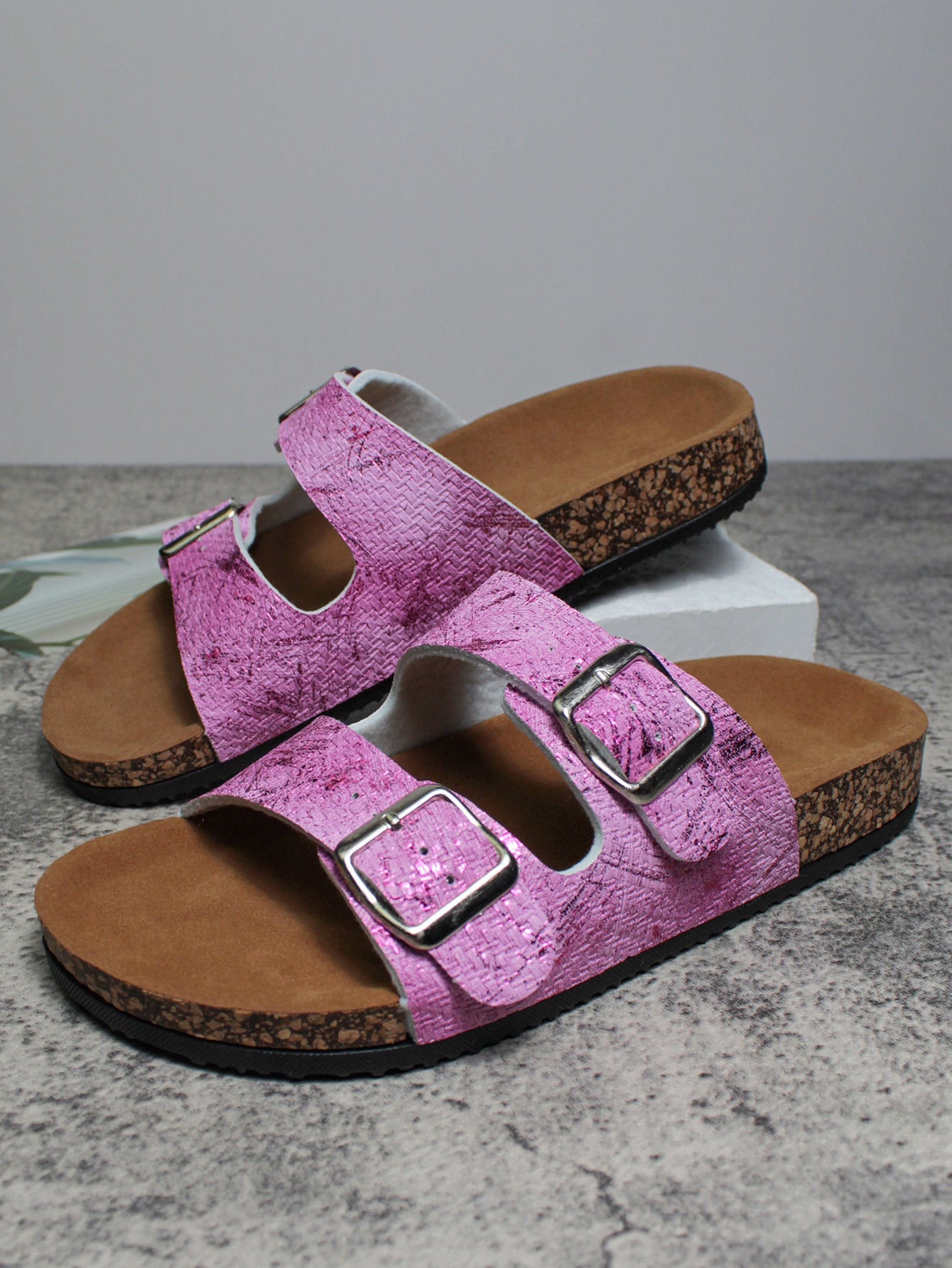 Jenny – Sandales de Plage en Liège avec Surface en Cuir Vegan