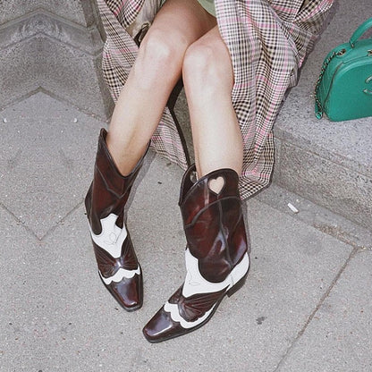 Karen – Bottes Hautes Fumée à Motif Lait