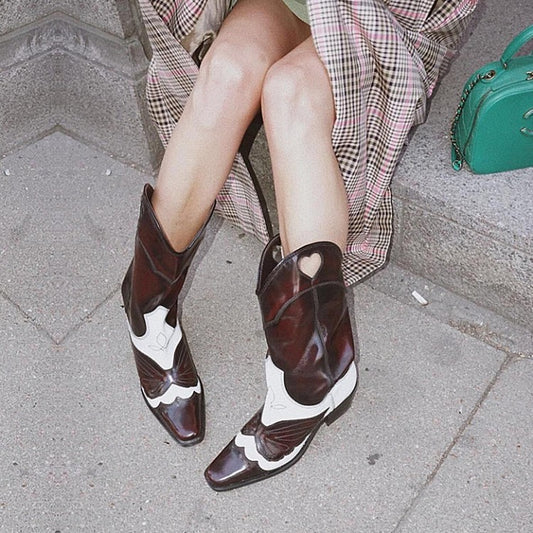 Karen – Bottes Hautes Fumée à Motif Lait