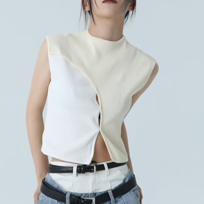Francesca – T-shirt sans manches en coton ajusté et élégant