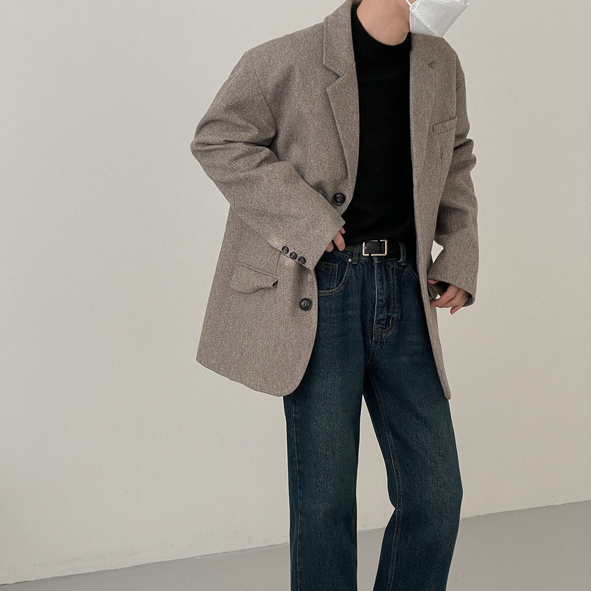 Noel – Veste de costume à simple boutonnage de style hongkongais vintage