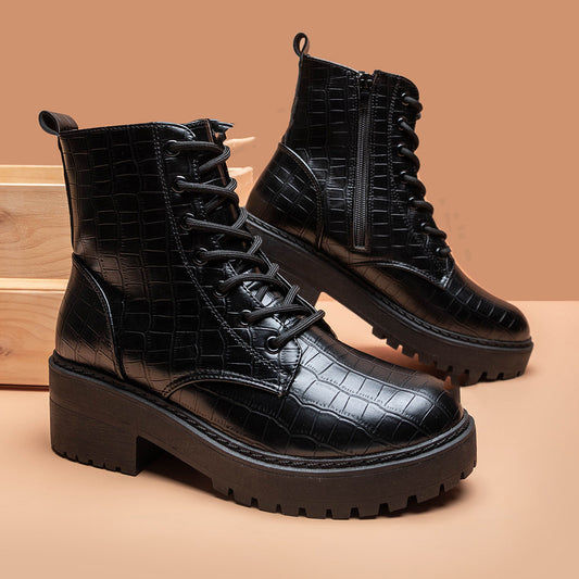 Amy – Bottes Martin à Talon Épais pour Femmes