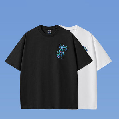 Ronnie – T-shirt à manches courtes en coton avec broderie pour hommes