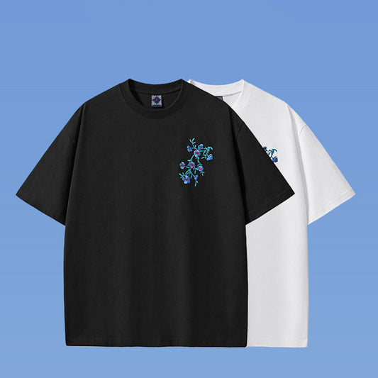 Ronnie – T-shirt à manches courtes en coton avec broderie pour hommes