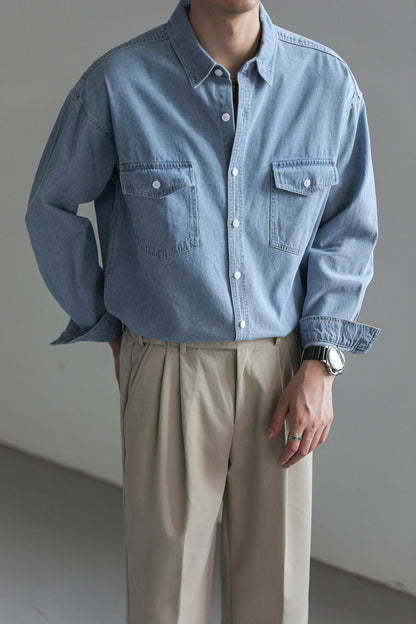 Matt – Chemise en Denim à Manches Longues pour Homme