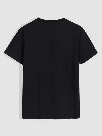 Danny – T-shirt Imprimé Rose pour Hommes, Col Rond, Manches Courtes