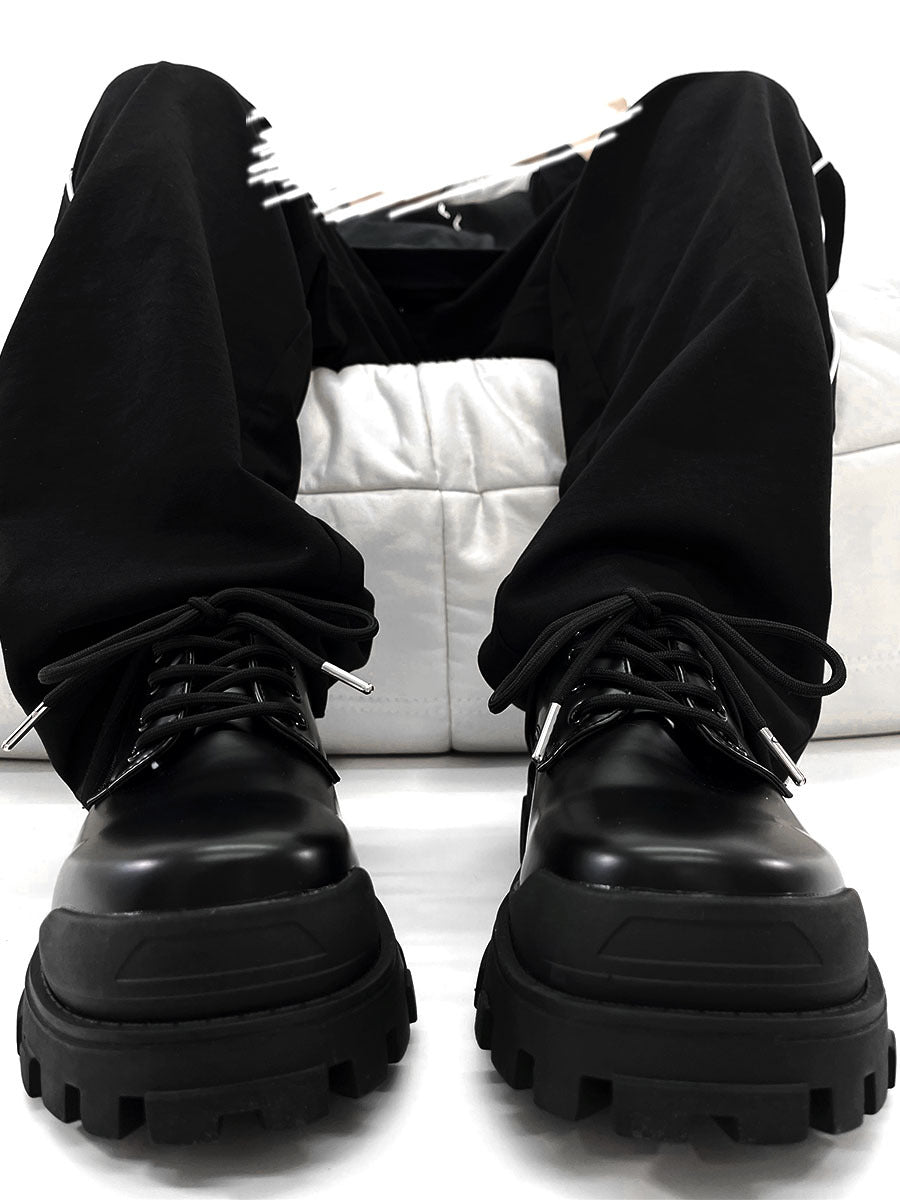 Phil – Chaussures Élevées en Cuir Vegan Noir