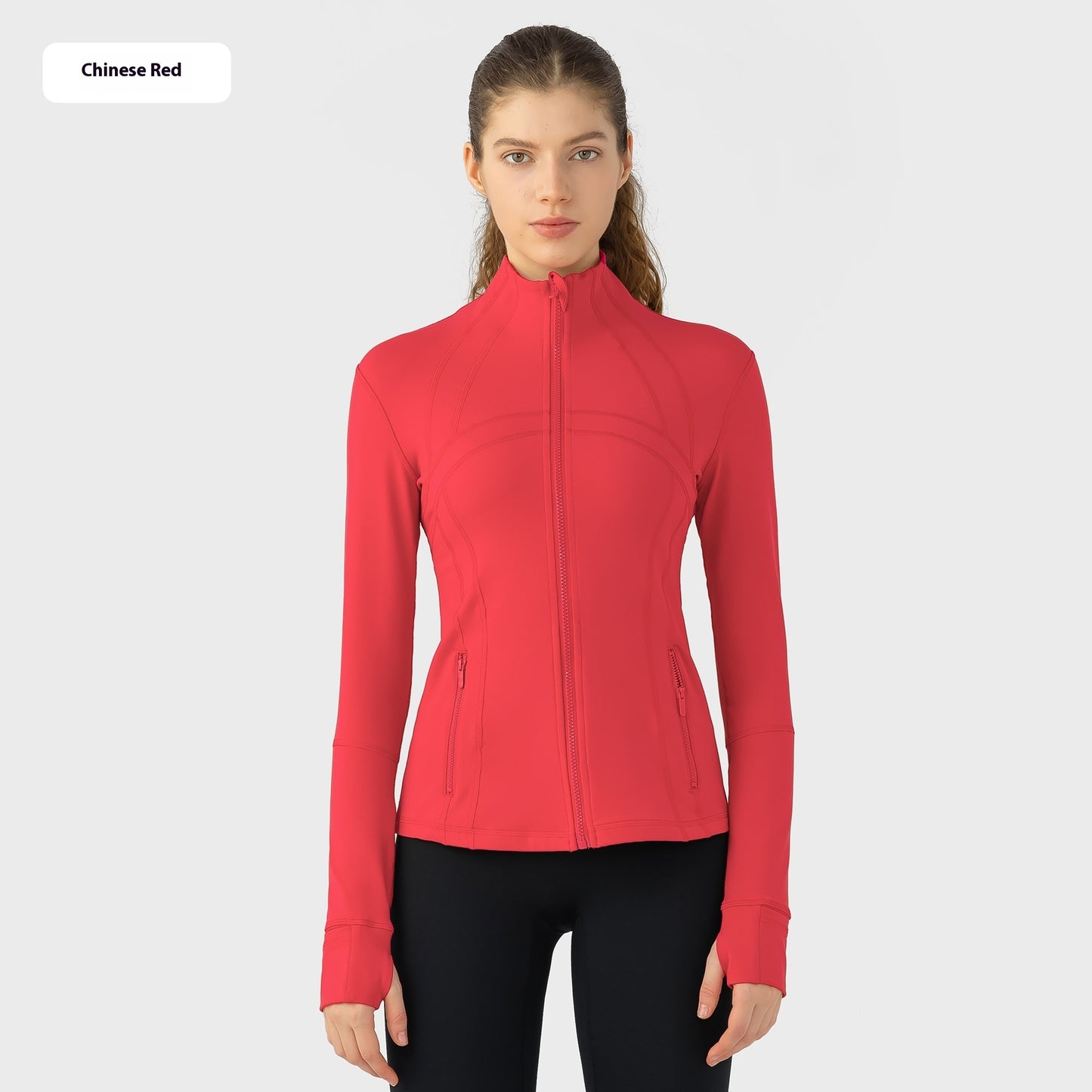 Janet – Veste de Sport Élastique avec Fermeture Éclair pour Yoga et Fitness