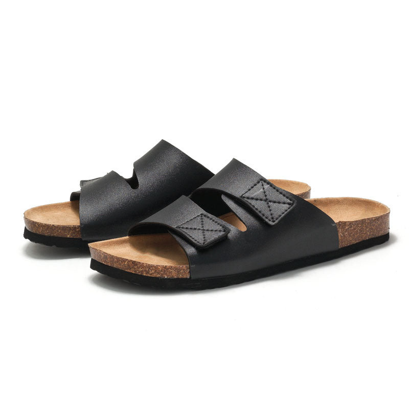 Noel – Chaussons en Liège pour Hommes avec Velcro