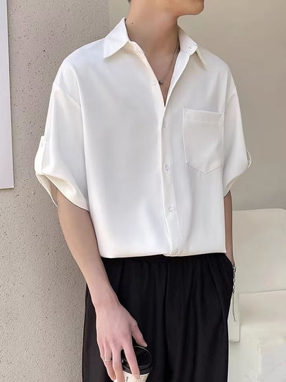 Max – Chemise à Manches Courtes en Soie de Glace d'Été