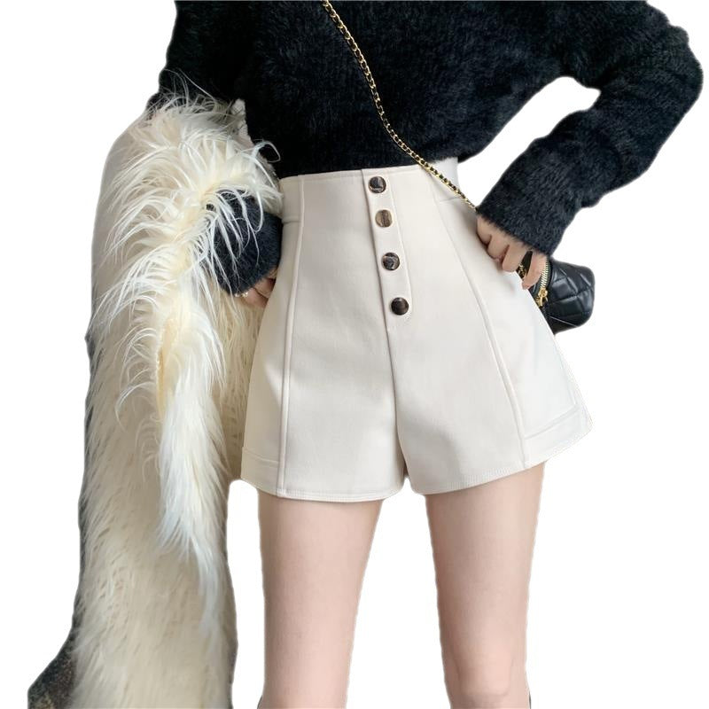 Natalie – Shorts Décontractés Taille Haute à Boutons