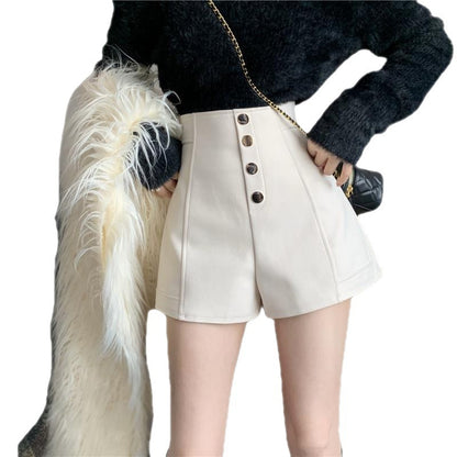 Natalie – Shorts Décontractés Taille Haute à Boutons