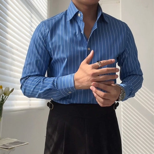 Terence – Chemise décontractée à manches longues épaules dénudées
