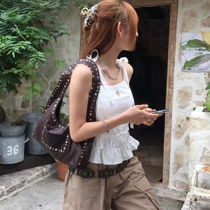 Michelle – Sac à Épaule Rivet Rétro