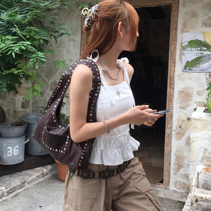 Michelle – Sac à Épaule Rivet Rétro