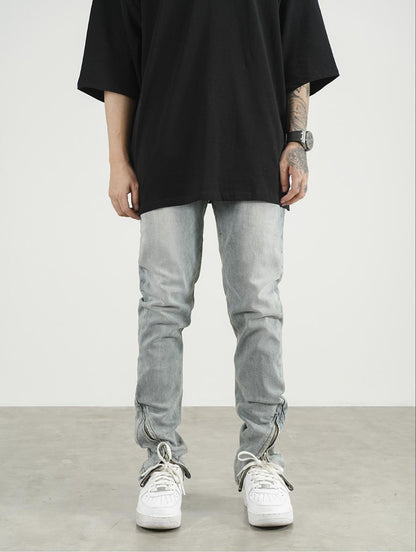 Allen – Jeans Slim à Fermeture Éclair et Fente Haute Couture