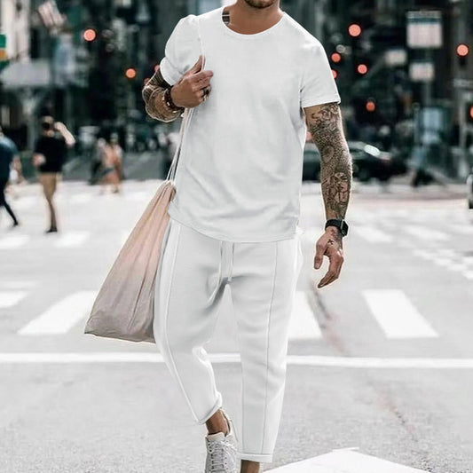 Glen – Ensemble T-shirt à Manches Courtes et Pantalons de Mode Décontractés pour Hommes