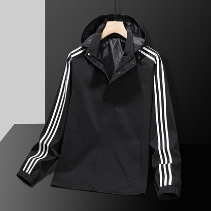 Tristan – Veste décontractée à rayures avec chapeau détachable