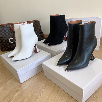 Samantha – Bottines Sexy à Talon Verre à Vin avec Fermeture Éclair