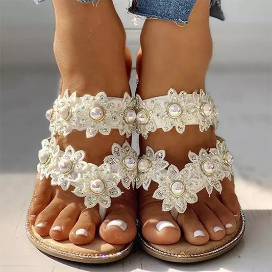 Diana – Sandales à Tongs avec Fleurs