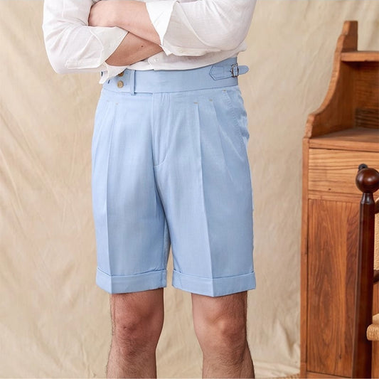 David – Pantalon Court Plissé Léger pour Homme