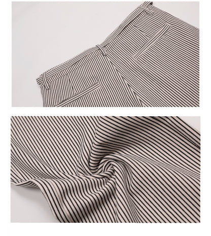Heidi – Pantalon Droit à Rayures Vintage
