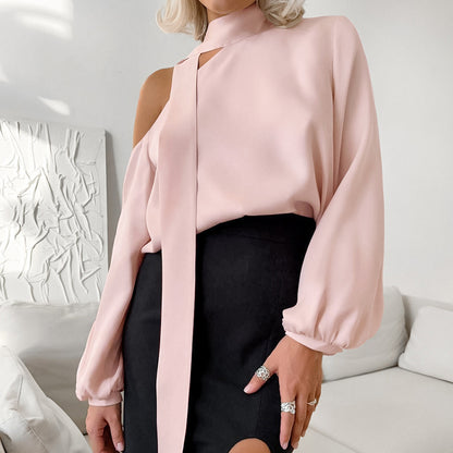 Ruby – Chemise Épaule Dénudée À Col Irrégulier