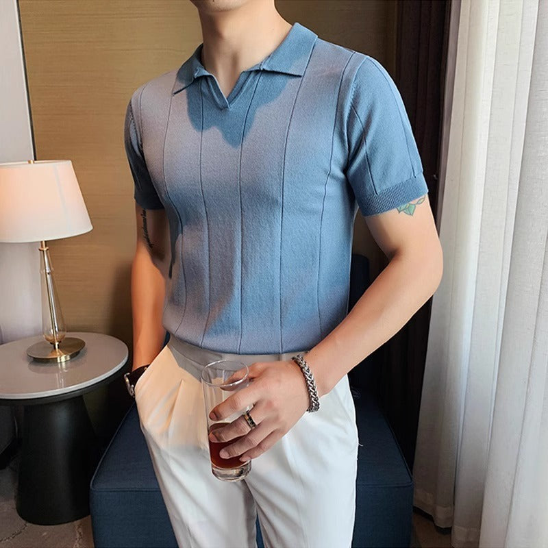 Louis – T-shirt en Soie de Glace à Manches Courtes pour Hommes
