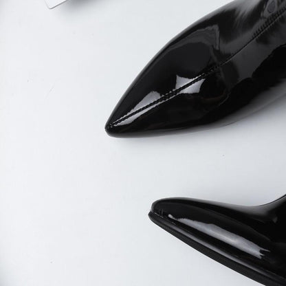 Emma – Bottines Courtes à Talons Épais Or et Argent Grande Taille