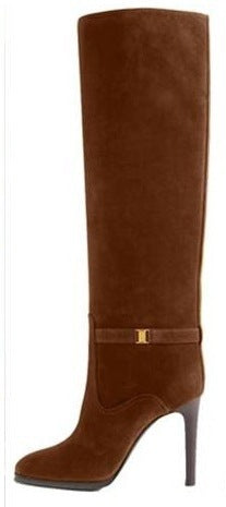 Nicole – Bottes Hautes à Talon Aiguille et Bout Rond