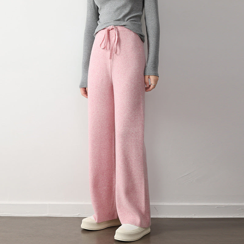 Jennifer – Pantalon droit large à taille élastique